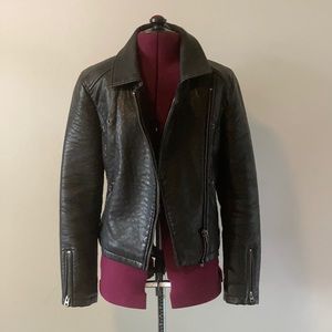 Topshop black vegan leather moto jacket